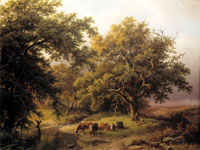 Barend Cornelis Koekkoek Brook by the Edge of the Woods