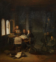 Jacob van Spreeuwen Scholars in a study with books and globes