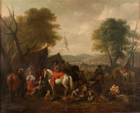 Jan van Huchtenburgh Soldiers and horsemen resting