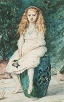 John Everett Millais Portrait of Nina Lehmann, aged nine, later Lady Campbell, full length in white dress