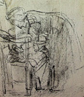 Rembrandt Woman and Child Standing