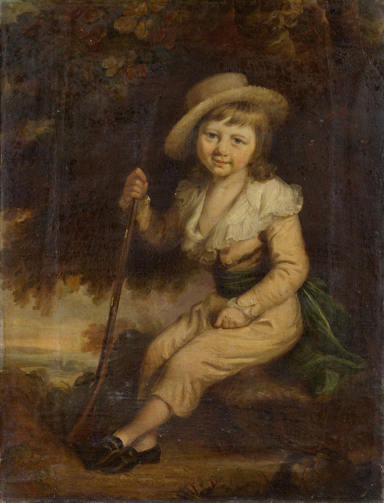 Circle of Daniel Gardner - Portrait of a young boy