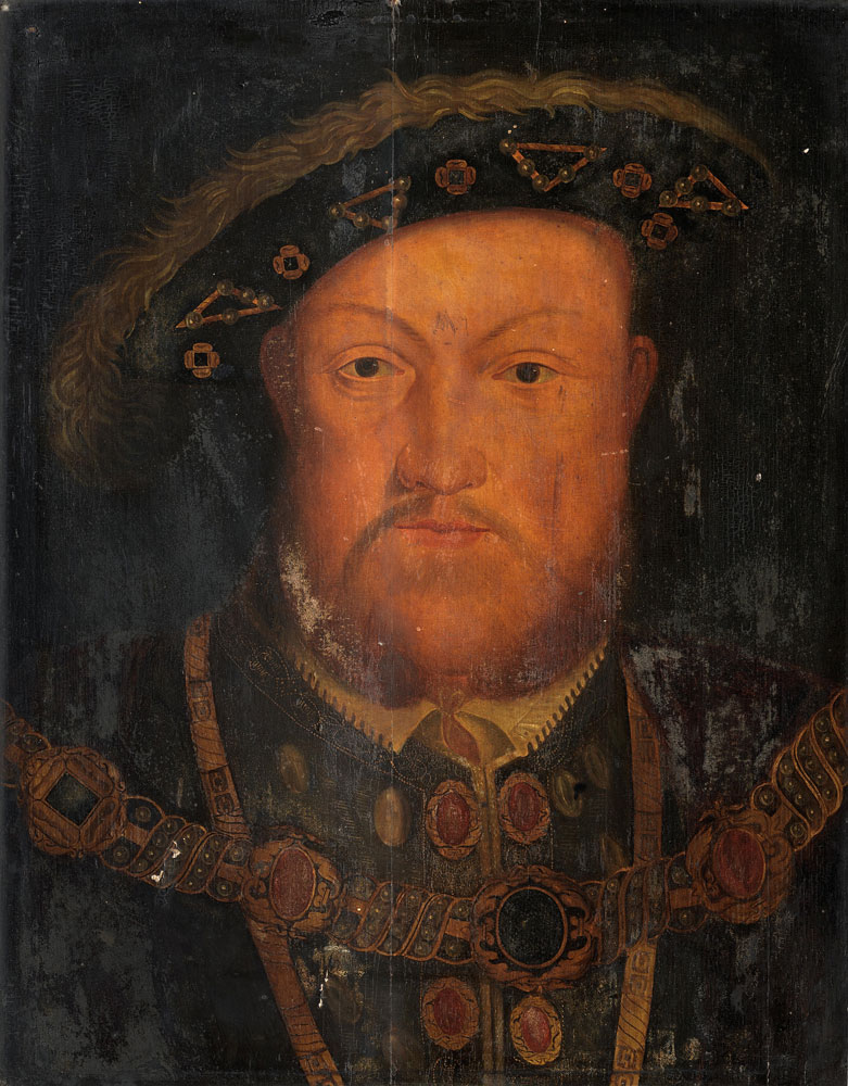 English School - Portrait of King Henry VIII, bust-length, in jewelled robes