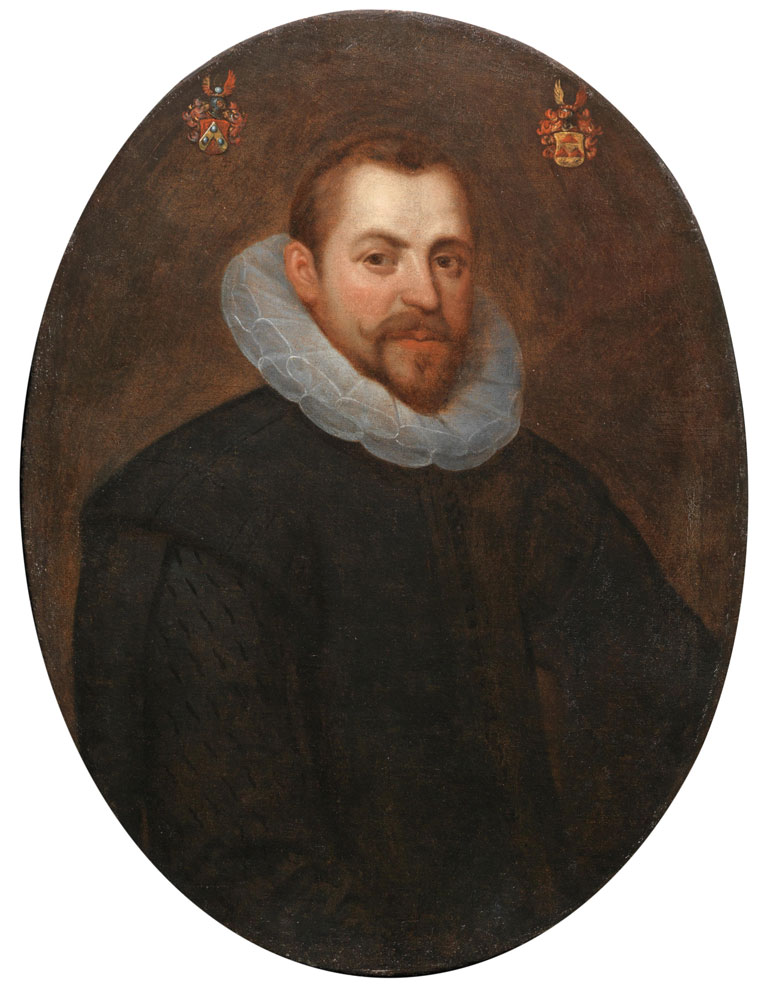 Flemish School - Portrait of a gentleman, half-length, in black costume