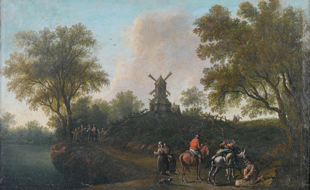 Flemish School - Travellers in a wooded landscape