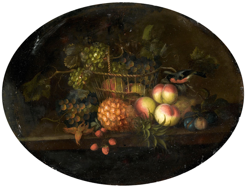 Attributed to George William Sartorius - Grapes in a wicker basket
