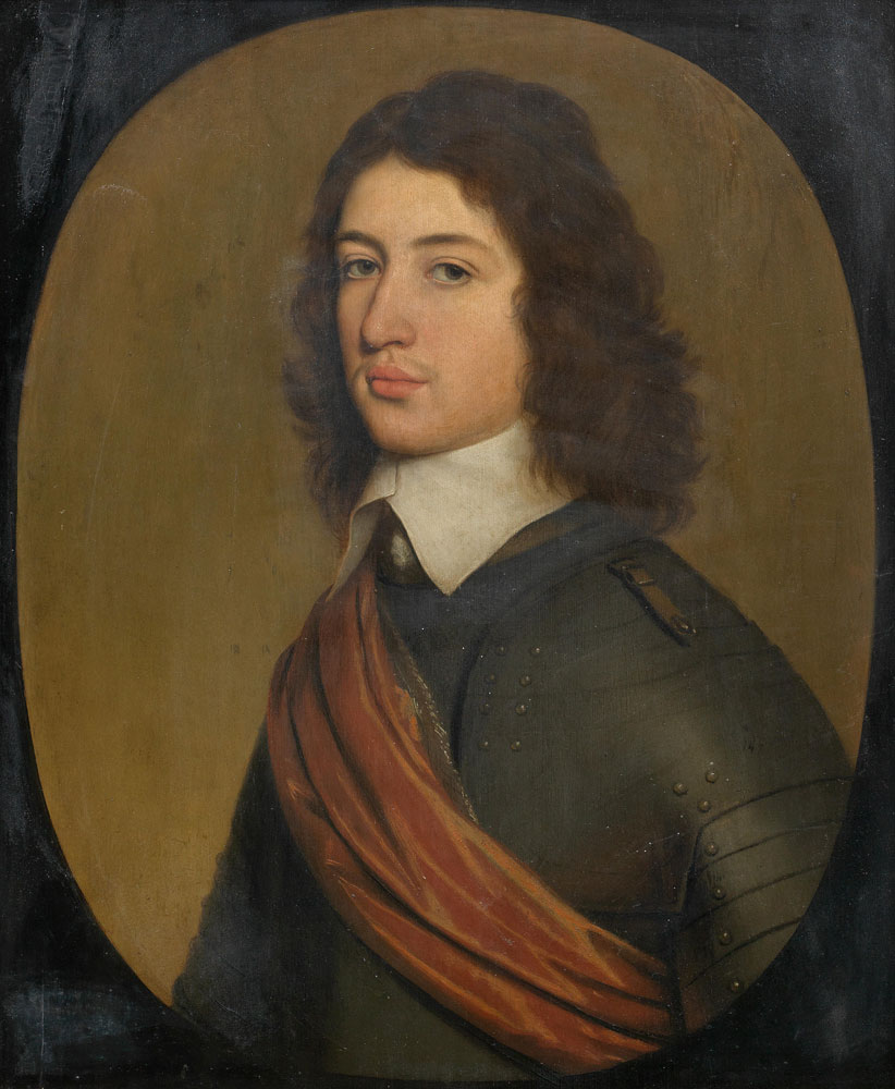 Gerrit van Honthorst - Portrait of a gentleman, traditionally identified as Sir Harry Vane the Younger, half-length, in armour with a red sash