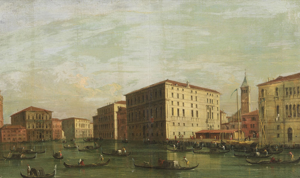 Attributed to Giacomo Guardi - The Grand Canal, Venice with the Palazzo Grassi and the Palazzo Balbi in the distance