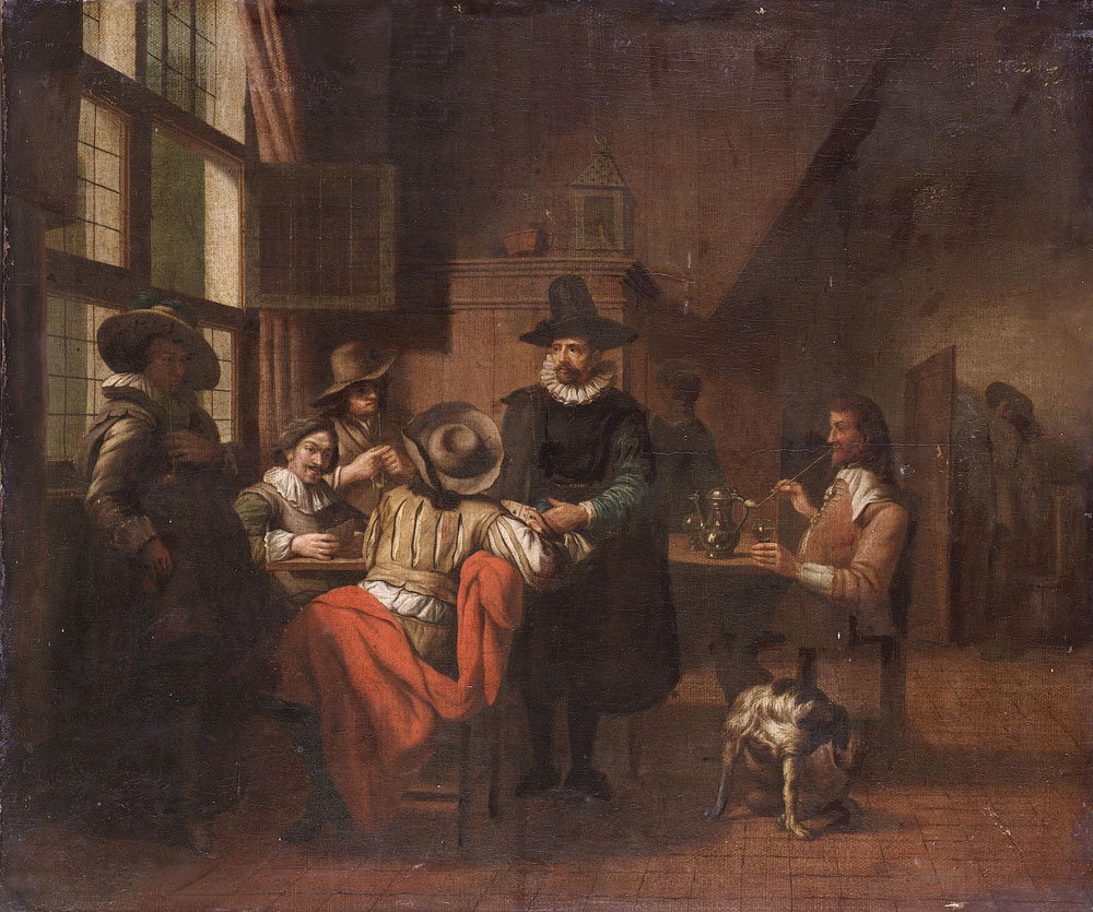 Jan Josef Horemans the Younger - An interior with gentlemen playing cards