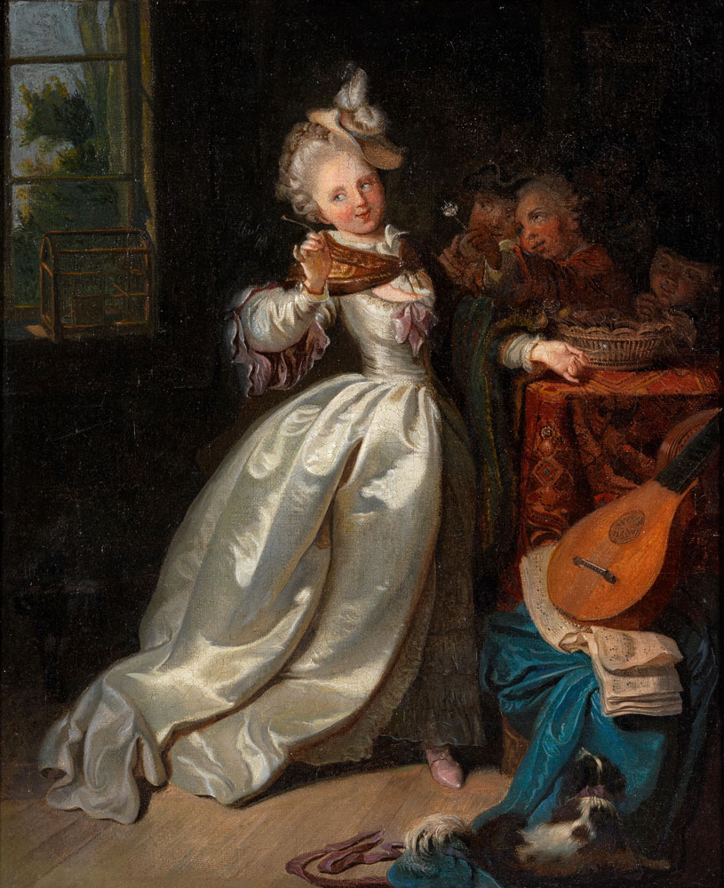 Johann Eleazar Schenau - Young lady in an interior
