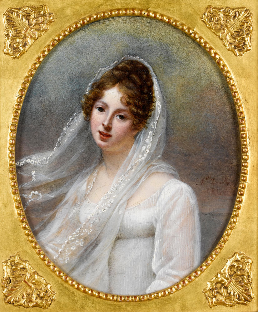 Circle of Louis-Léopold Boilly - Portrait of a lady, said to be Madame de Montbrisson