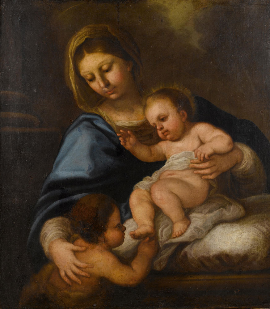 Studio of Luca Giordano - The Madonna and Child with the Infant Saint John the Baptist