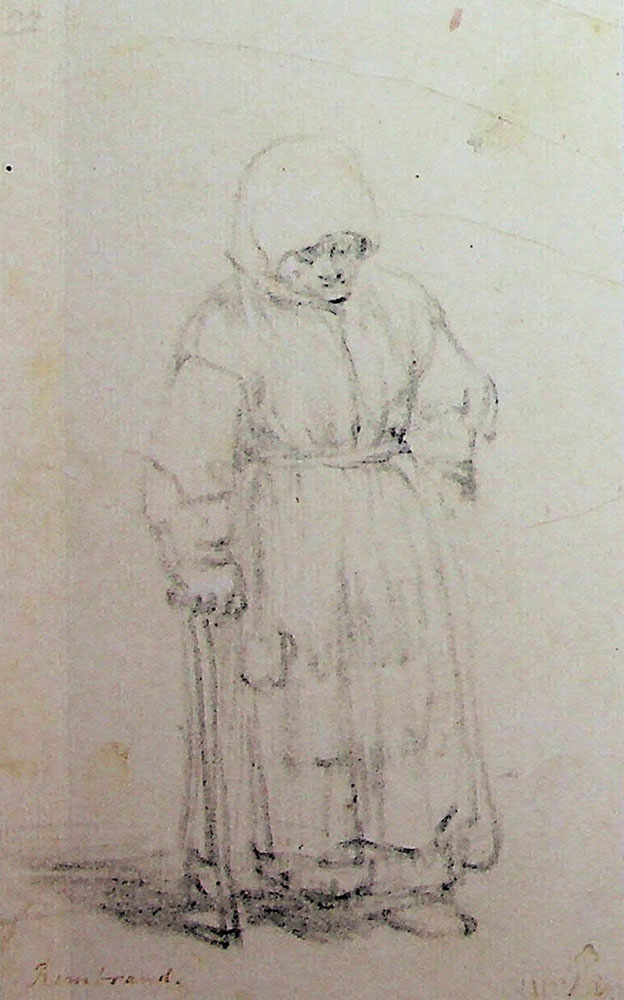 Rembrandt - Old Woman with a Stick