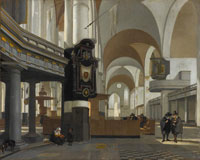 Emanuel de Witte View of the Interior of the Oude Kerk in Amsterdam