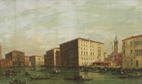 Attributed to Giacomo Guardi The Grand Canal, Venice with the Palazzo Grassi and the Palazzo Balbi in the distance