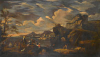 Studio of Jakob de Heusch A Mediterranean coastline