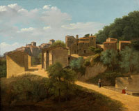 Jean Joseph Xavier Bidauld A view of a hillside town, possibly Tivoli