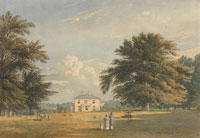 John Varley A country house seen from the park with figures in the foreground