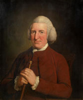 Circle of Lemuel Francis Abbott Portrait of a gentleman, half-length, in a burgundy coat