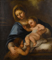 Studio of Luca Giordano The Madonna and Child with the Infant Saint John the Baptist