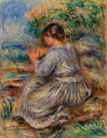 Pierre-Auguste Renoir Girl Seated in a Landscape