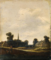 Circle of Pieter de Molijn Peasants before a country village