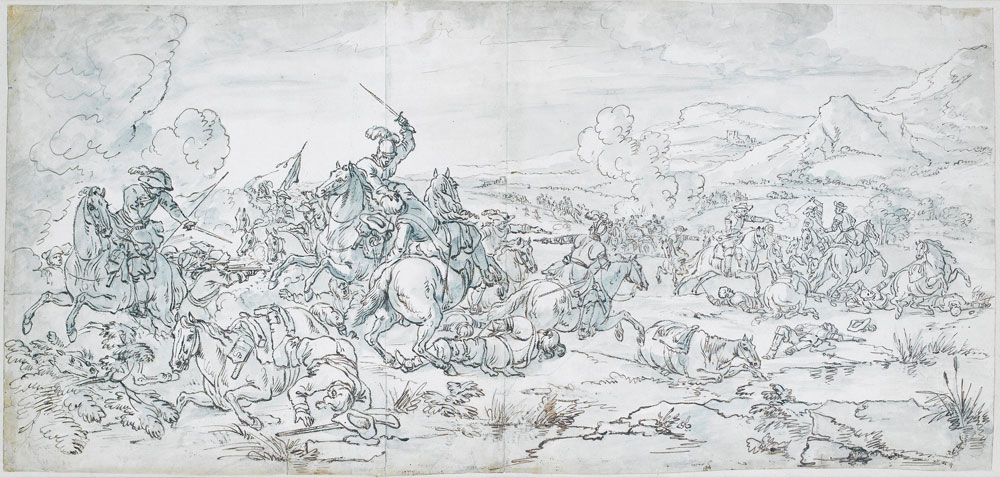 Attributed to Adam Frans van der Meulen - A battle scene