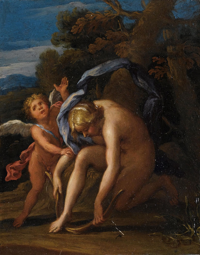Circle of Agostino Carracci - Venus and Cupid