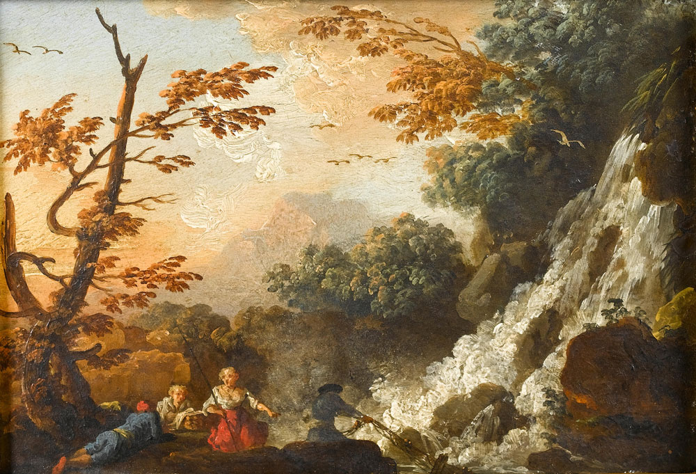 Charles François Grenier Lacroix - A rocky river landscape
