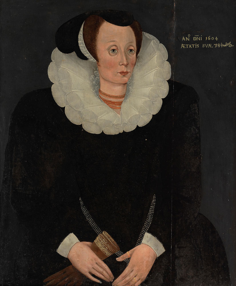 English School - Portrait of a lady, said to be Elizabeth, daughter of Thomas Martin