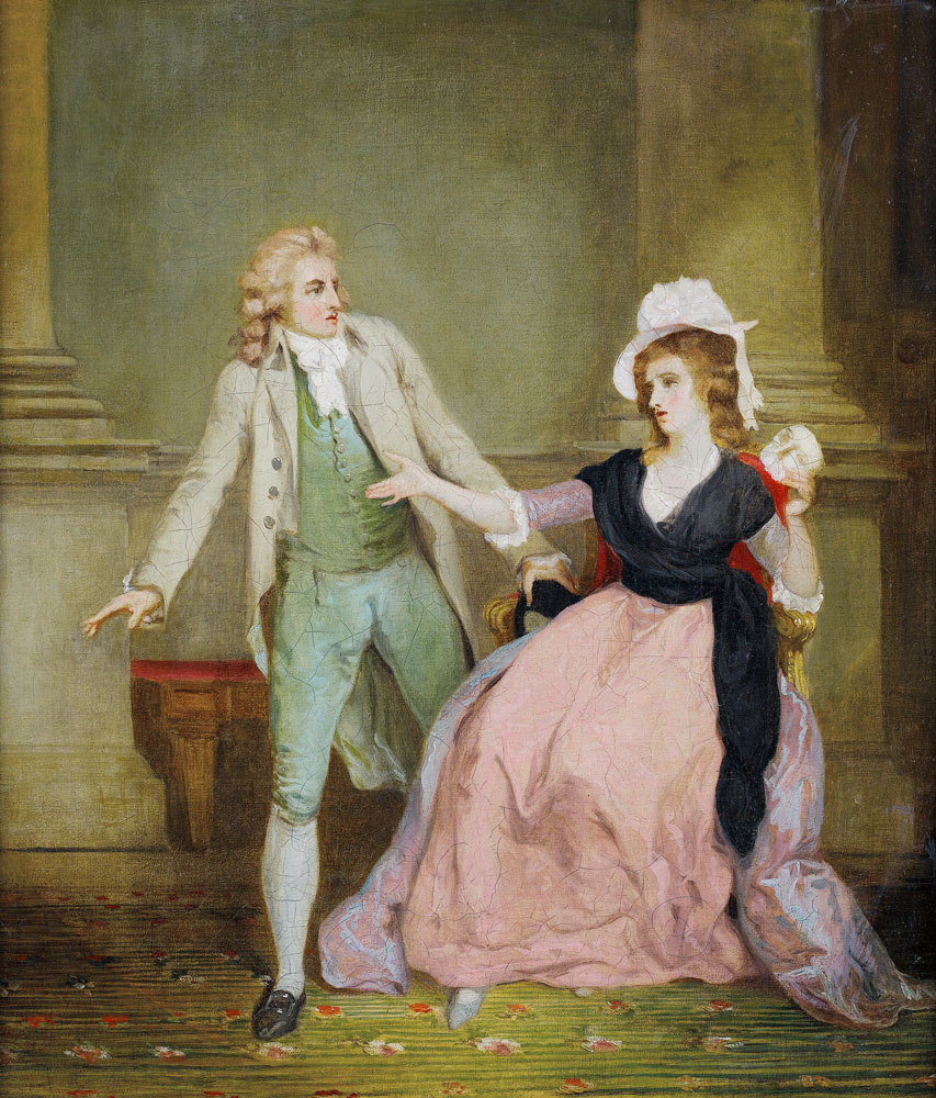 Attributed to Francis Wheatley - Mr Bannister and Miss Collins in a scene from The Adventurers