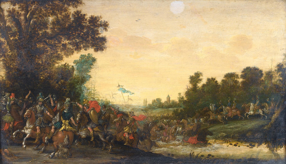 Jan Martszen the Younger - A cavalry skirmish at a river crossing