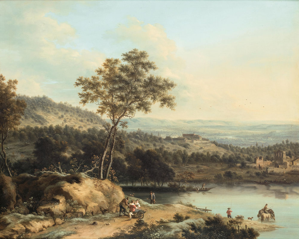 Johann Christian Vollerdt - An extensive river landscape