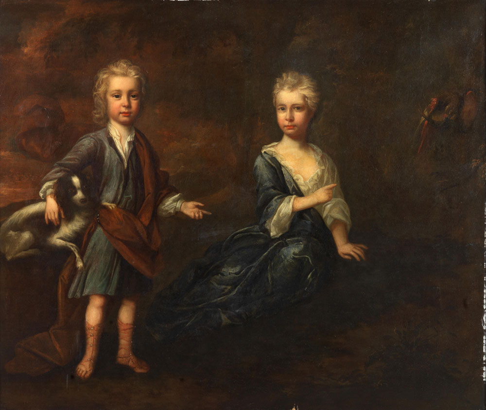 Follower of Jonathan Richardson - Portrait of the children of Col. William Congreve of Highgate