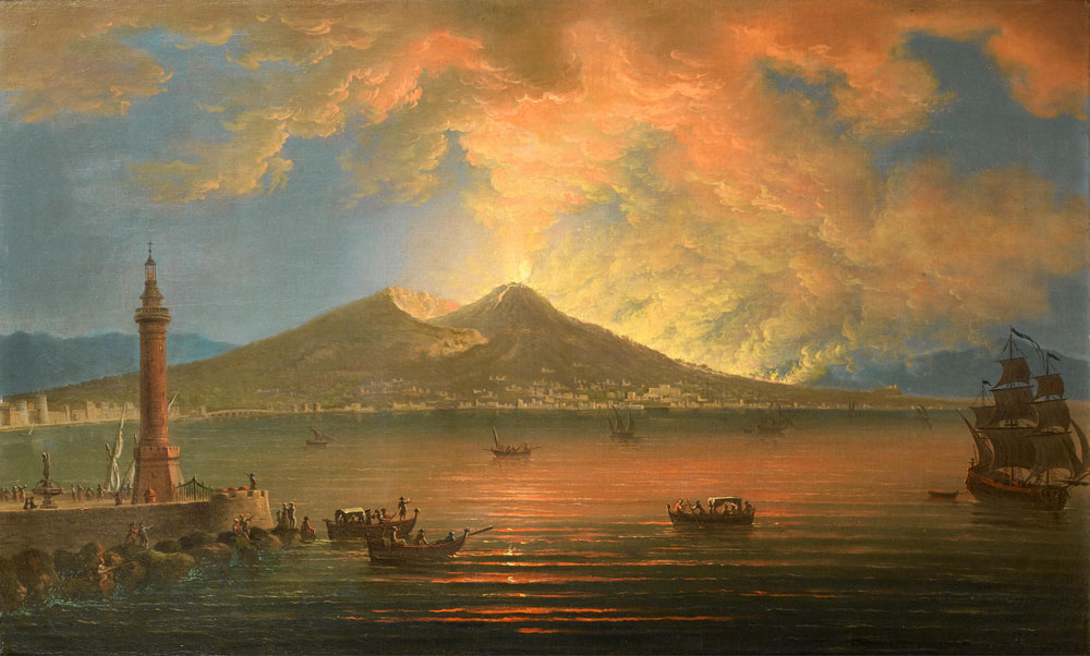Pietro Antoniani - The Bay of Naples with the eruption of Vesuvius seen from the Riviera di Chiaia
