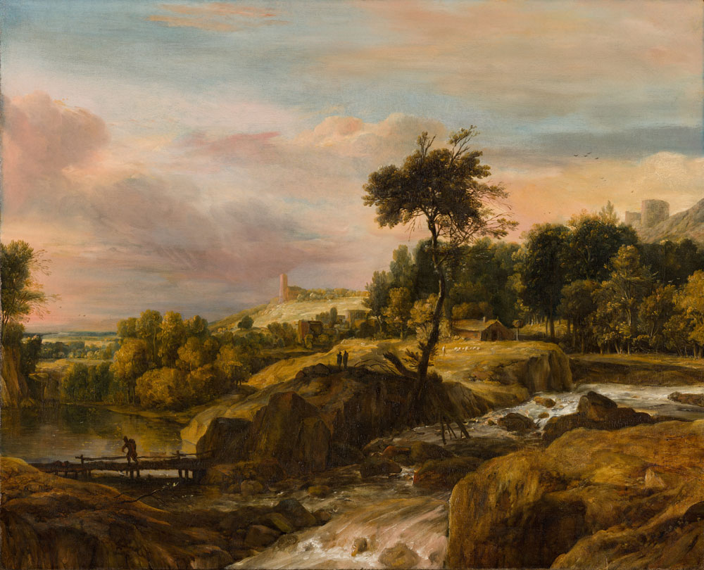 Roelant Roghman - Mountainous Landscape with Waterfall