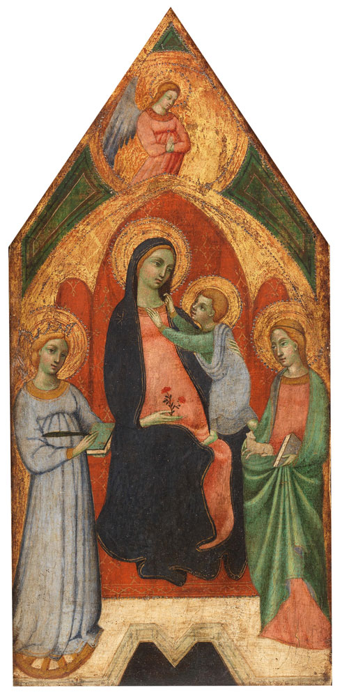 Tuscan School - The Madonna and Child with Saints Catherine and Agnes