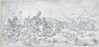 Attributed to Adam Frans van der Meulen A battle scene