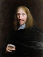 Attributed to Adriaen Hannemann Portrait of a gentleman, half-length, in  clerical robes, holding a letter