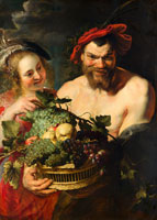 After Peter Paul Rubens Nymph and Satyr