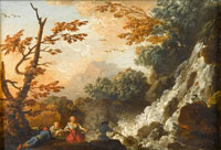 Charles François Grenier Lacroix A rocky river landscape