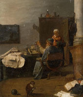 Studio of David Teniers the Younger An alchemist in his study