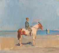 Isaac Israels Horseman on the beach of Viareggio