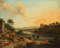 Johann Christian Vollerdt A Rhenish river landscape