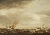 Simon de Vlieger Shipping in a stormy sea