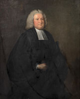 Circle of Thomas Hudson Portrait of Rev. Griffiths, three-quarter-length, in clerical robes, before a curtain