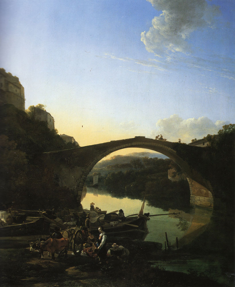 Adam Pijnacker - Landscape with Stone Bridge