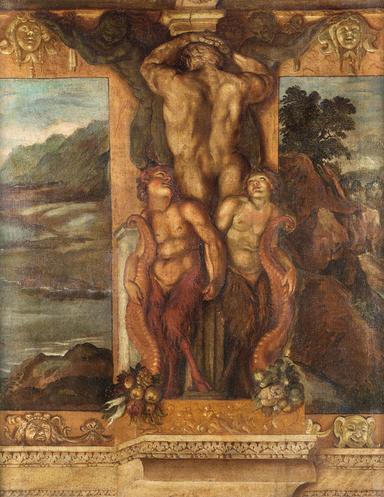 Follower of Annibale Carracci - A detail from the fresco design for the Palazzo Magnani, Bologna