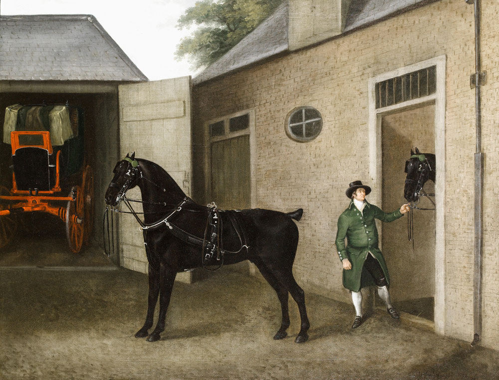 John Nost Sartorius - A groom with a pair of carriage horses