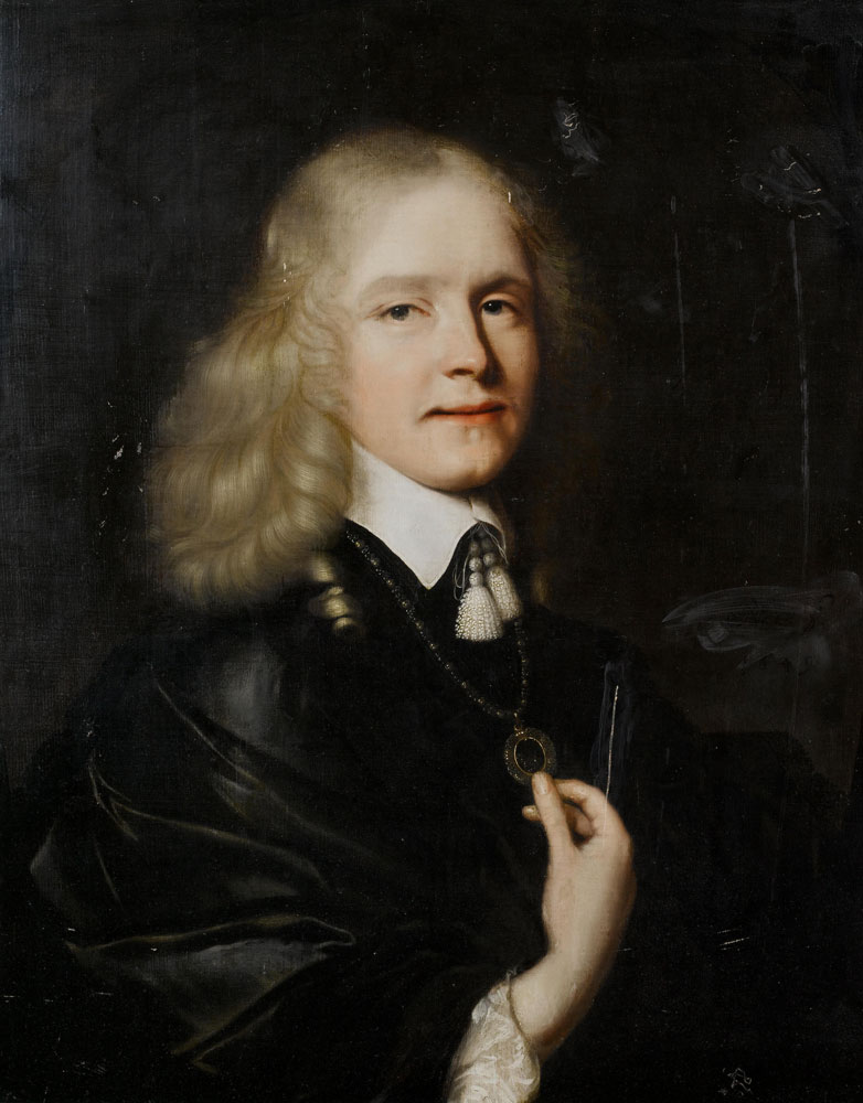 Pieter Nason - Portrait of a gentleman, bust-length, in a black mantle and a white chemise